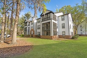 Residential building exterior with screened porches